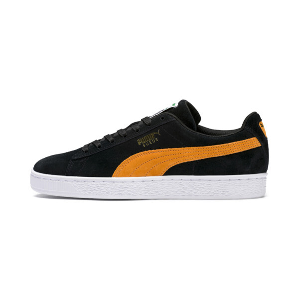 puma black and orange shoes