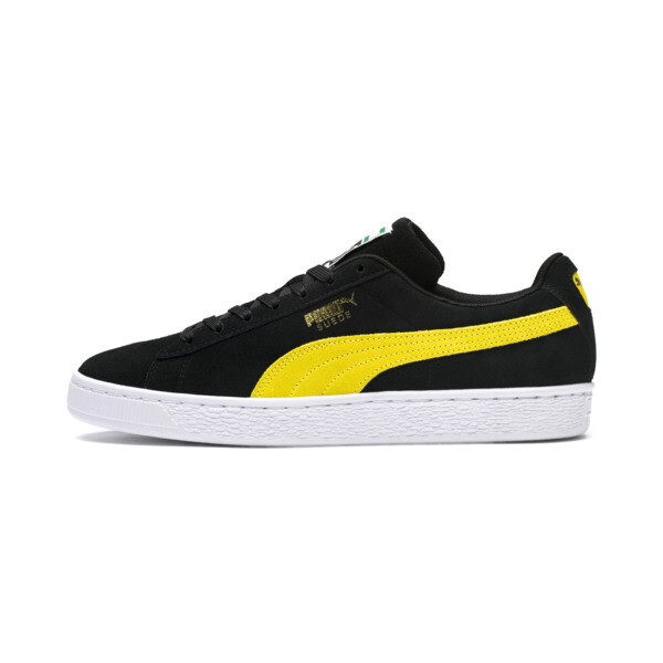 puma black yellow shoes