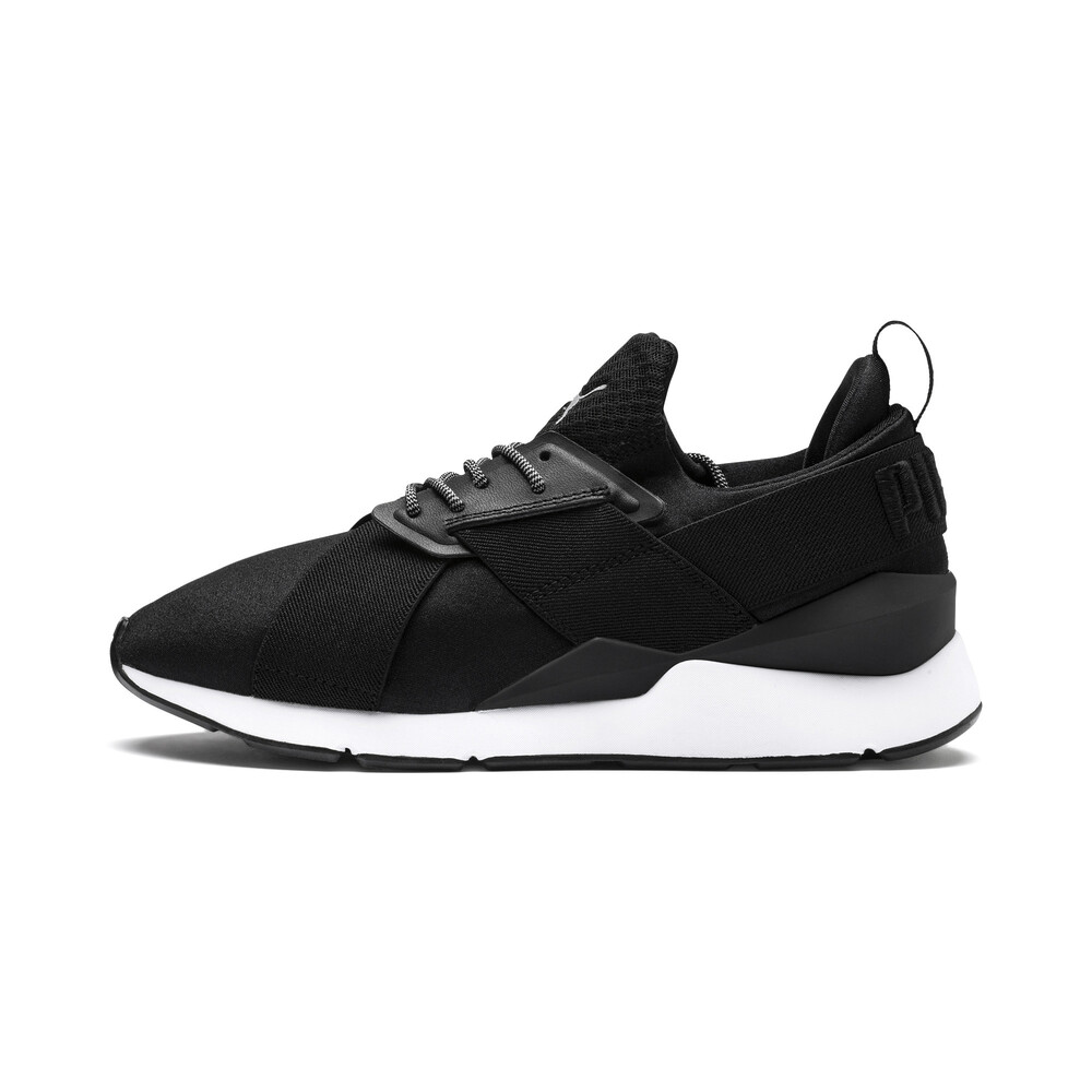 Women's Muse Satin Trainers | Black - PUMA