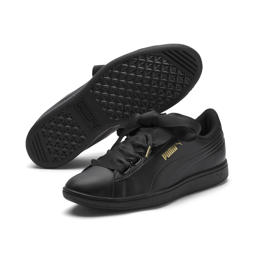 puma ribbon trainers black