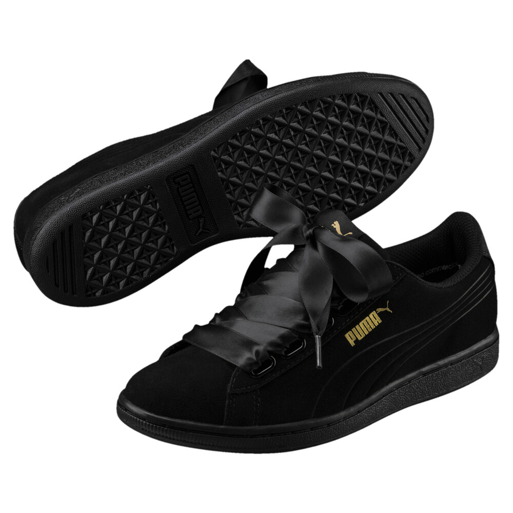 Vikky Ribbon Satin Women's Sneakers | Black - PUMA