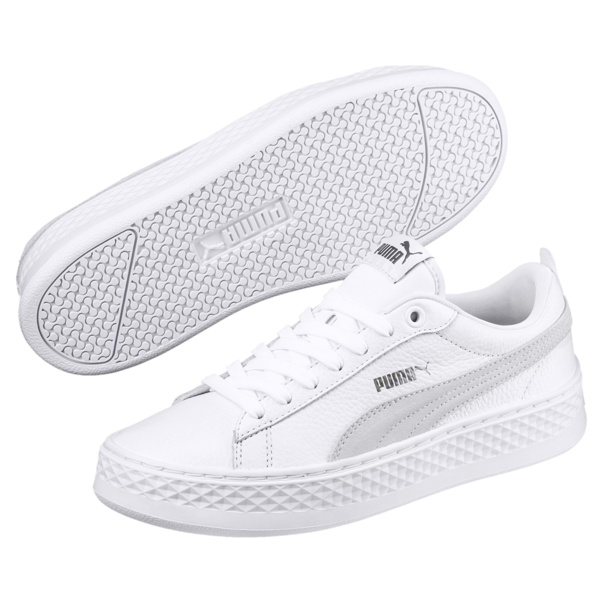 【プーマ公式通販】 プーマ スマッシュ プラットフォーム L ウィメンズ スニーカー ウィメンズ Puma White-Puma White-Puma White ｜PUMA.com
