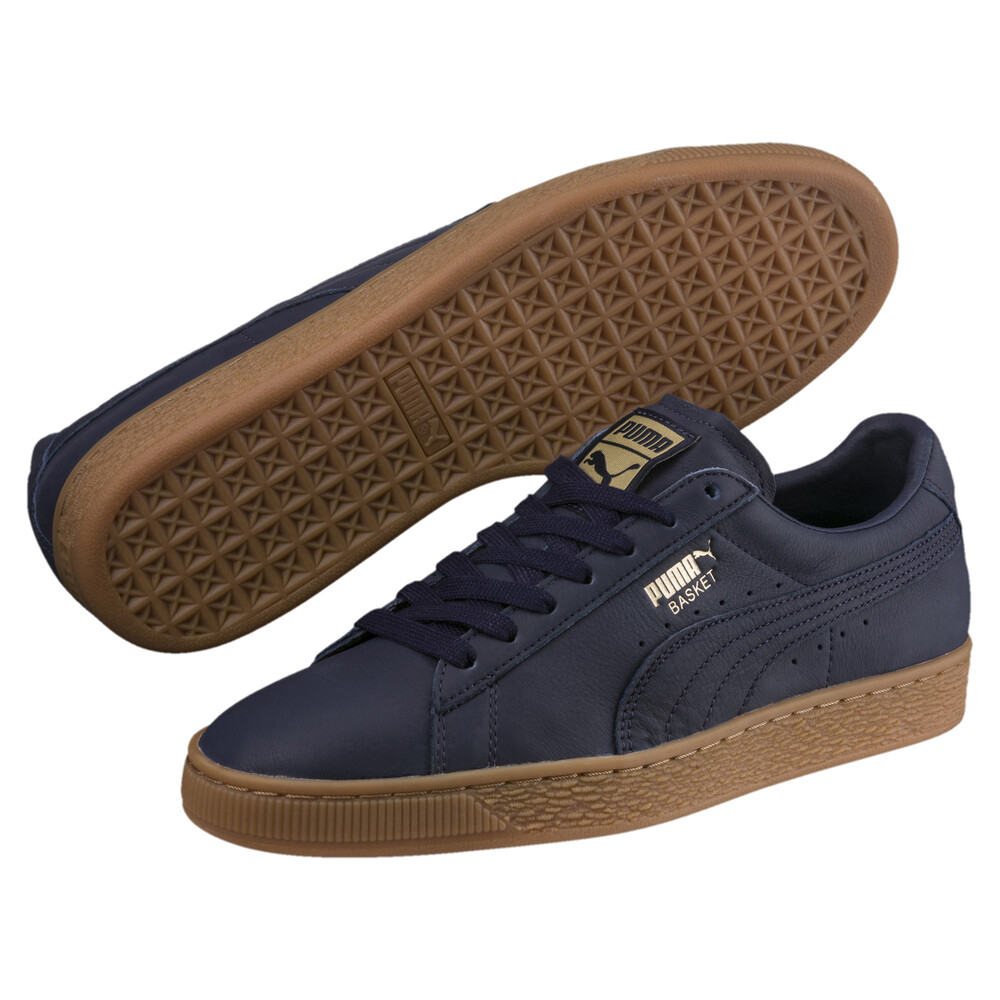 

PUMA - Кеды Basket Classic Gum Deluxe – Peacoat-Metallic Gold –, Синий