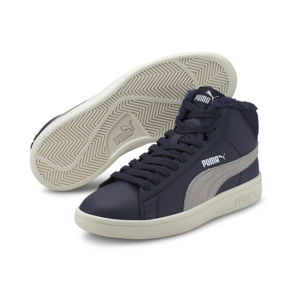 

PUMA - Детские ботинки Puma Smash v2 Mid L Fur Jr – Peacoat-Gray Violet –, Синий