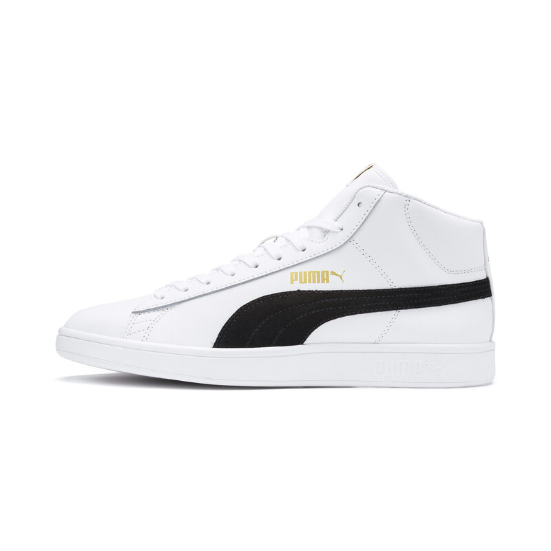 

PUMA Smash V2 Mid-Cut Unisex Sneakers, White/black/gray