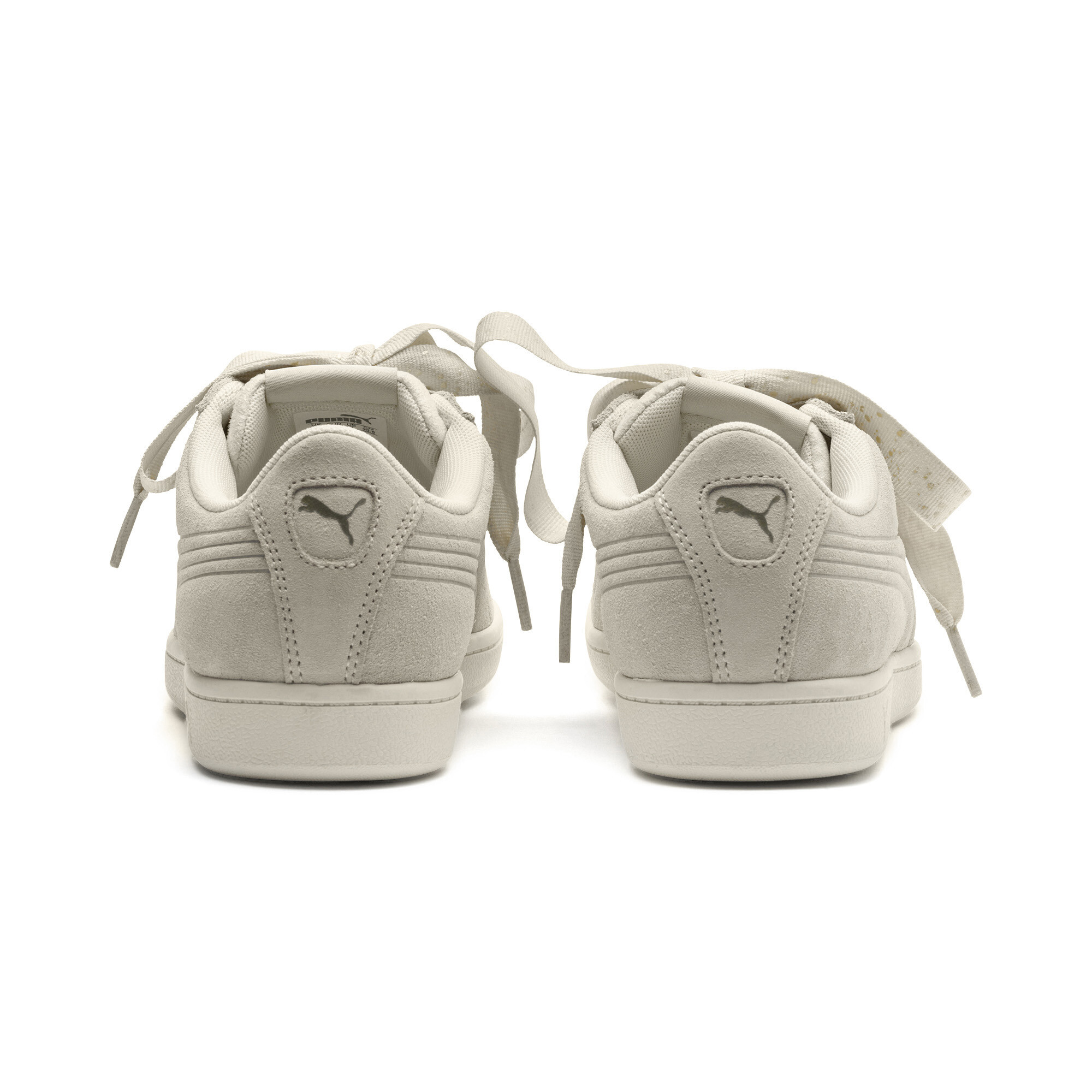 puma white sneakers with ribbon