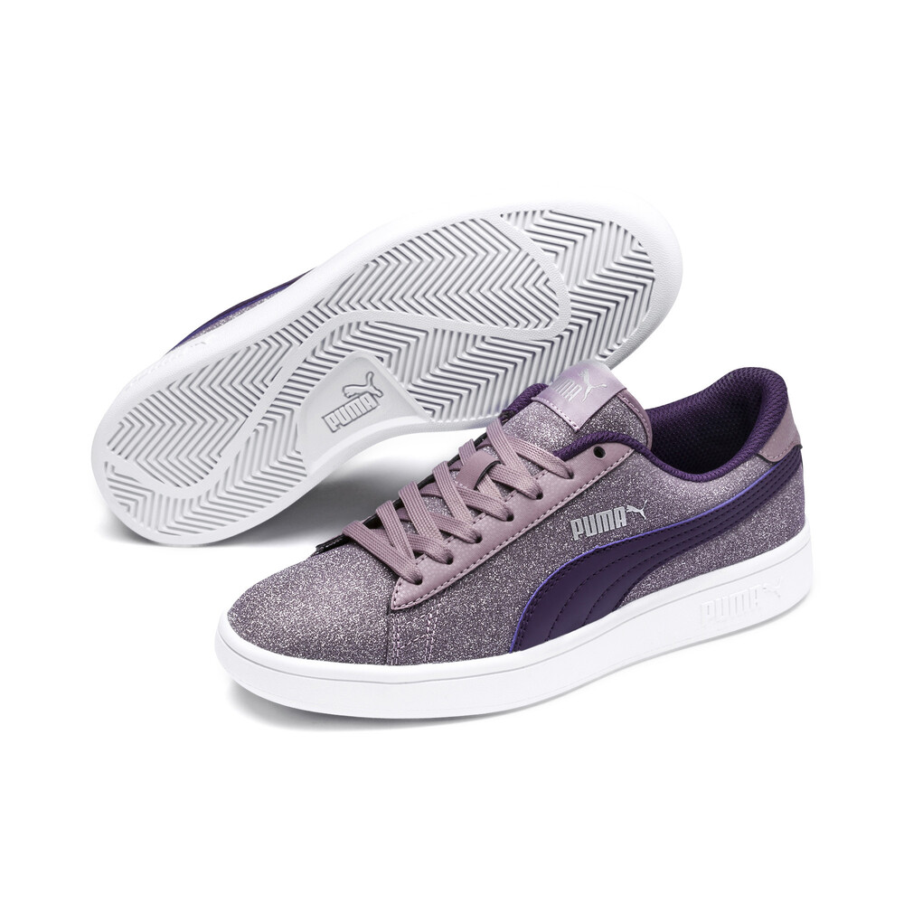 

PUMA - female - Детские кеды Puma Smash v2 Glitz Glam Jr – Elderberry-Indigo-Silver-Wht –, Розовый