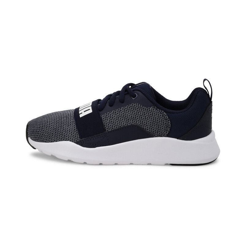 PUMA Wired Knit Kids' Sneakers, White/purple
