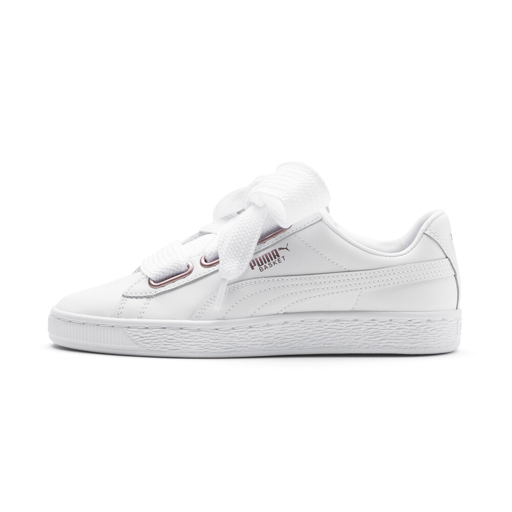 puma basket heart white shine