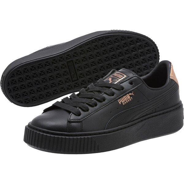 puma black rose gold sneakers