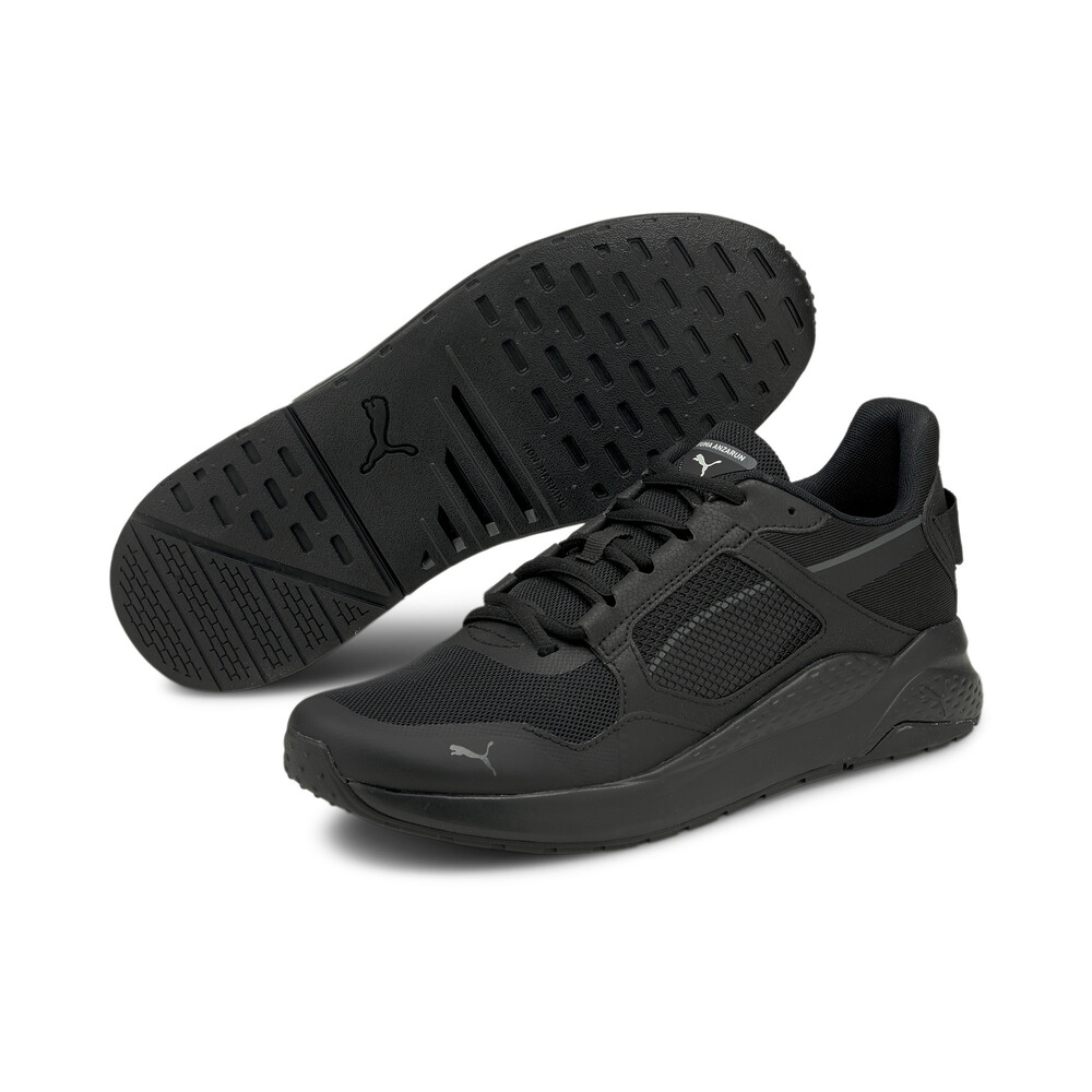 Puma anzarun grid black running shoes Clearance