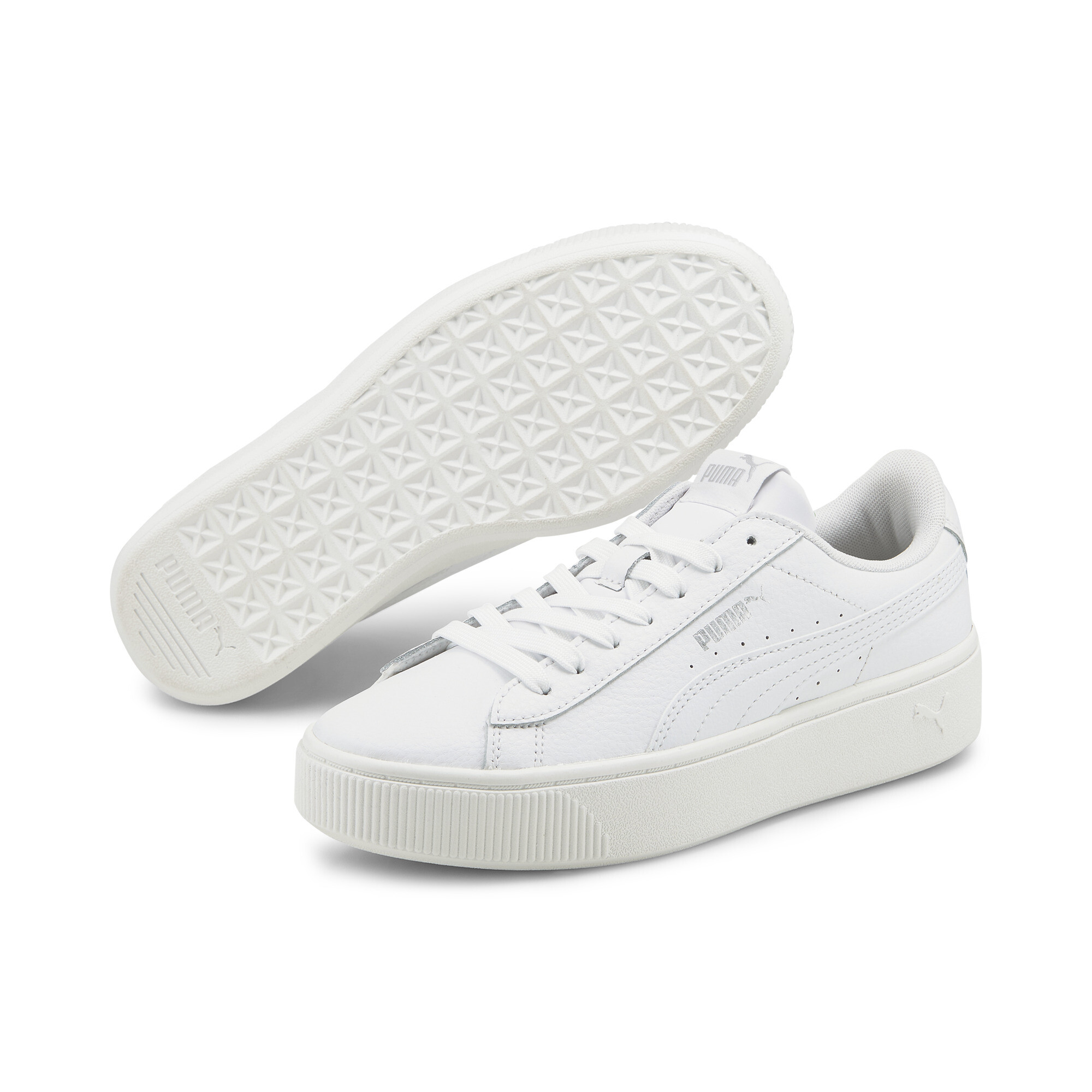 Women's Puma Vikky Stacked's Trainers, White, Size 35.5, Shoes