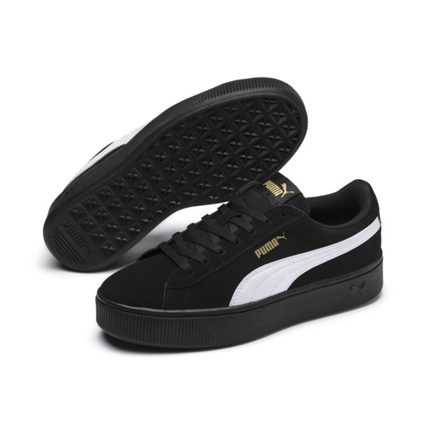 PUMA Vikky Stacked Women's Trainers | Puma Black-Puma White | PUMA ...