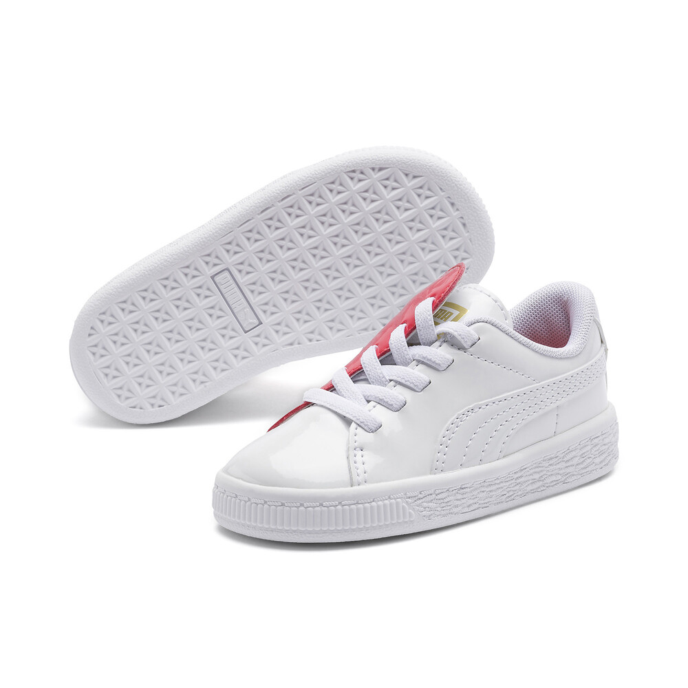 

PUMA - female - Детские кеды Basket Crush Patent AC PS – Puma White-Hibiscus –, Белый