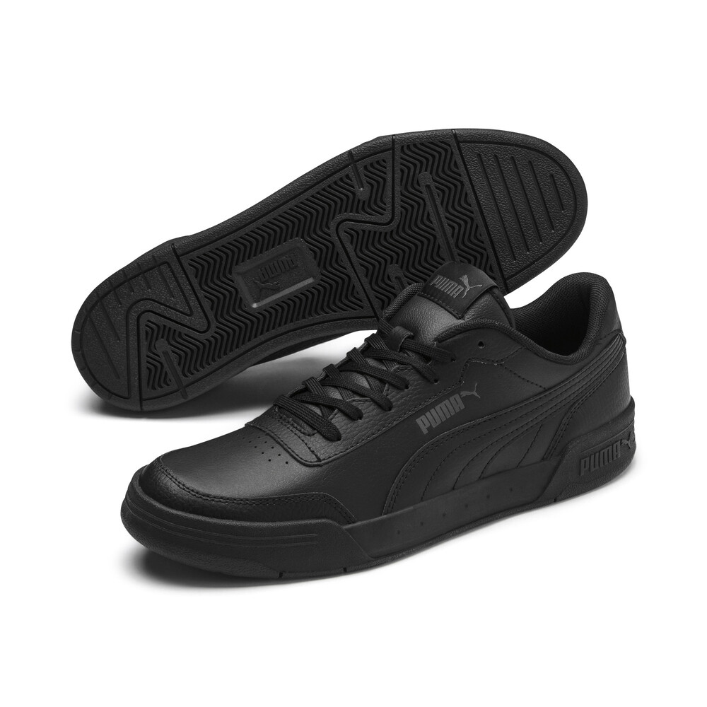 all black leather pumas