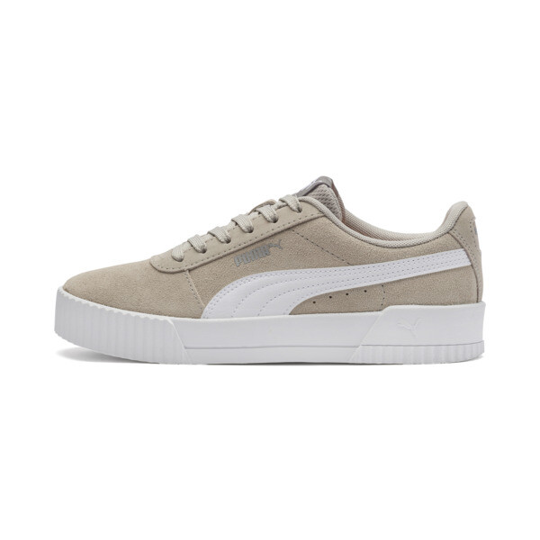 Carina Suede Sneakers Voor Dames Grijswitzilver Maat 375 Puma puma kopen in de aanbieding