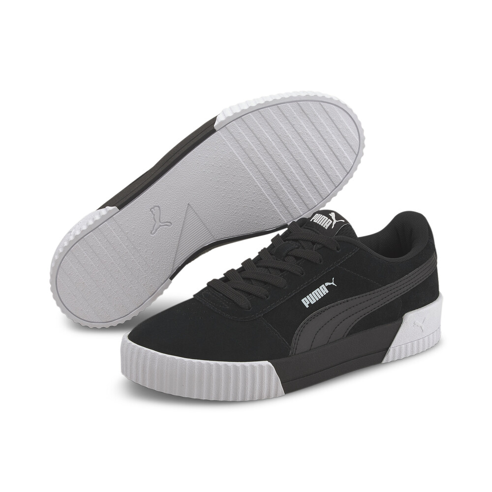 puma carina suede ladies trainers black