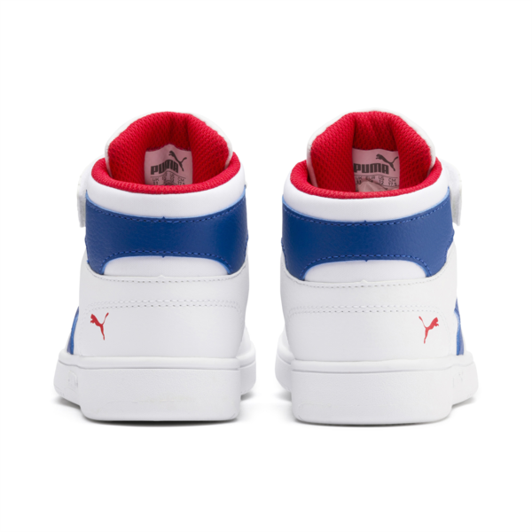Rebound Lay-Up SL V Kids' Trainers, Puma White-Galaxy Blue-High Risk Red, large-ZAF