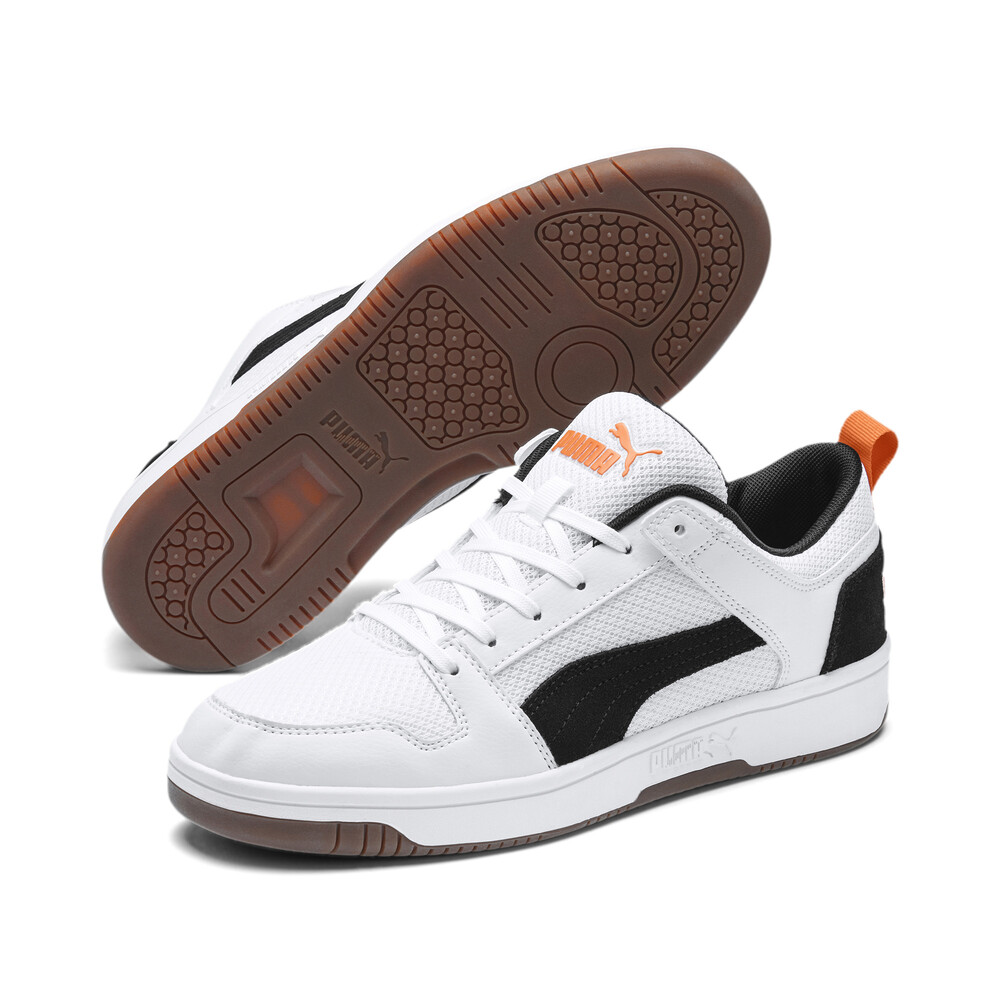 

PUMA - Кеды PUMA Rebound LayUp Lo Mesh – White-Black-Jaffa Orange-Gum –, Белый