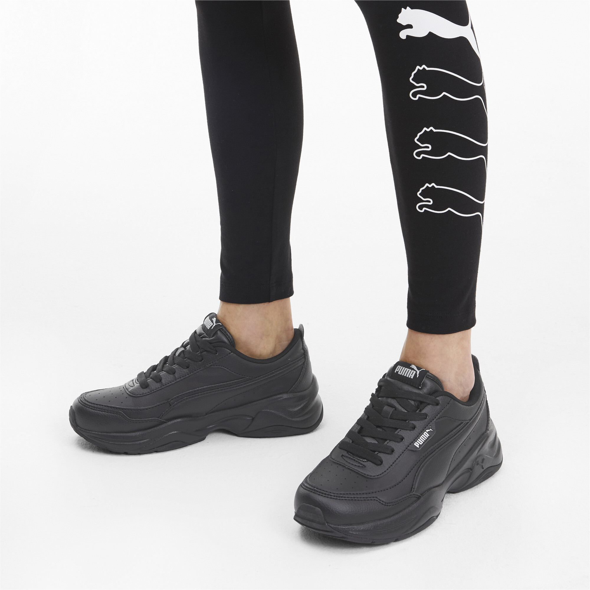 Women's PUMA Cilia Mode Trainers In Black, Size EU 38