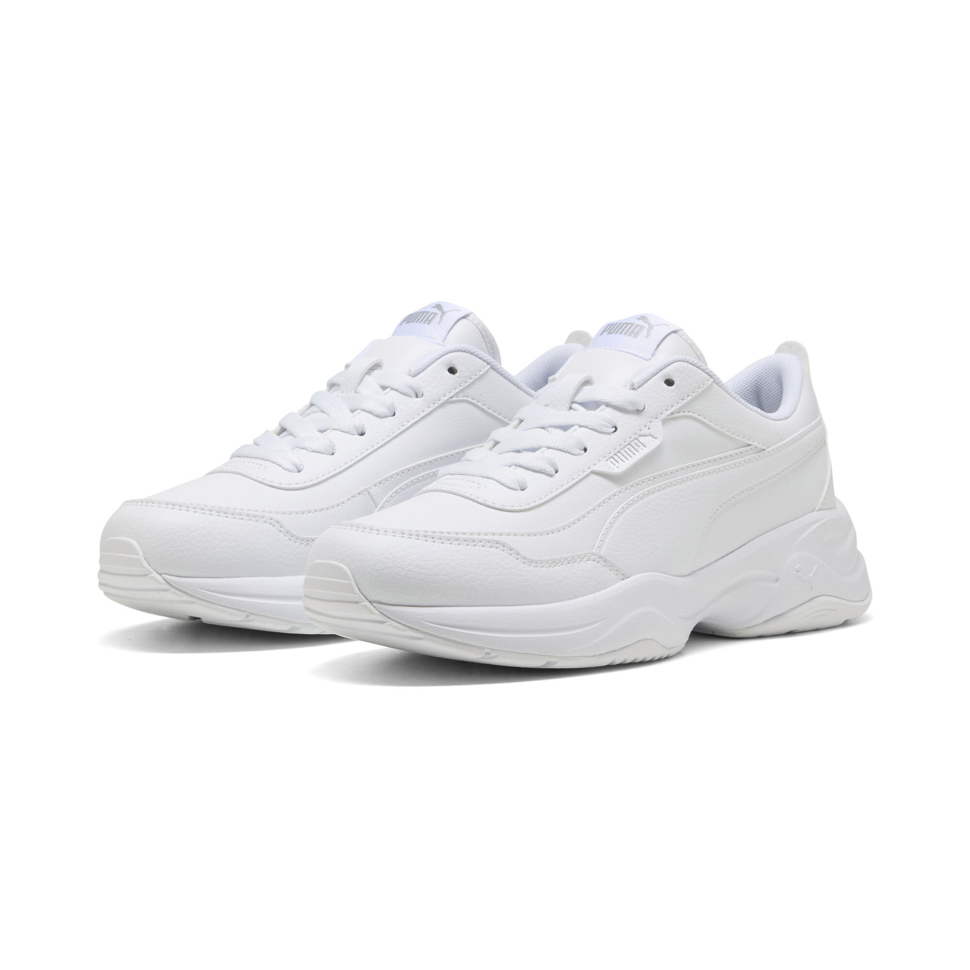 Women's PUMA Cilia Mode Trainers In White/Silver, Size EU 37