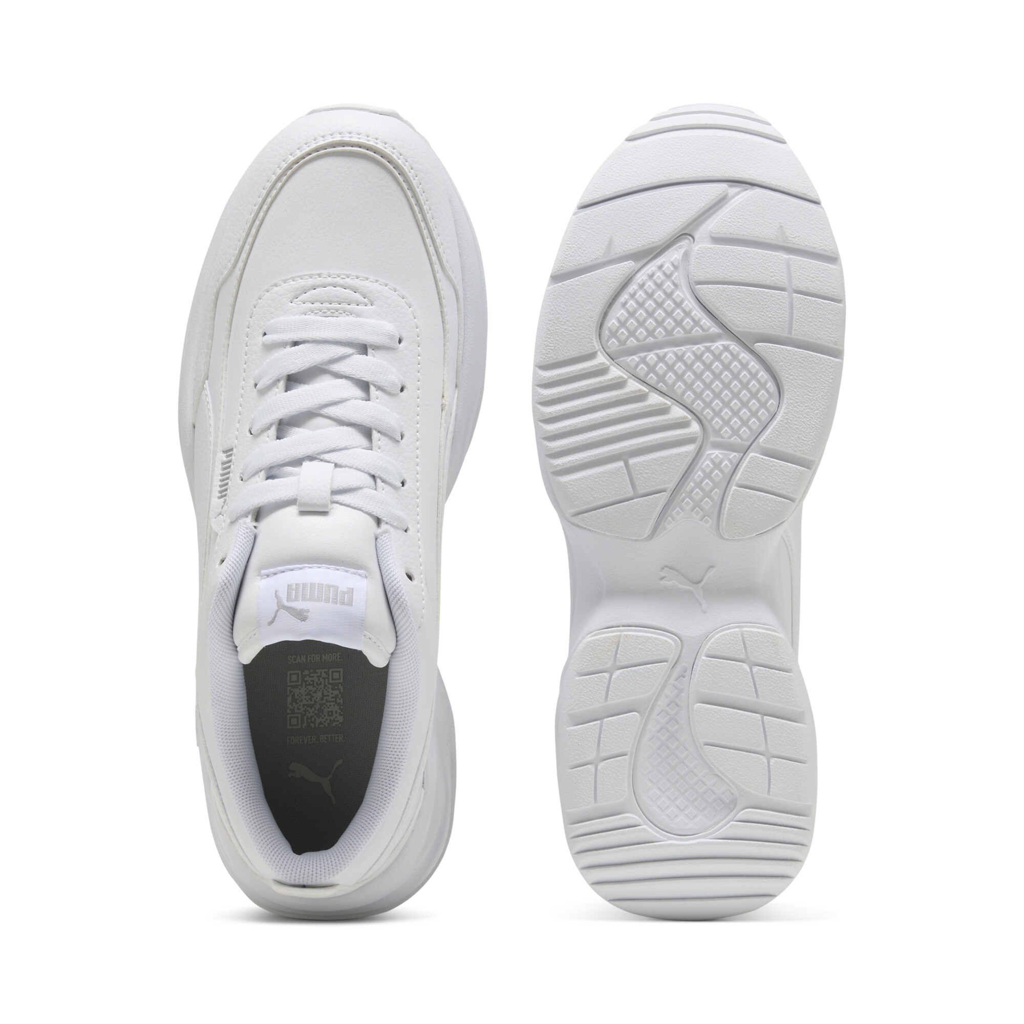 Women's PUMA Cilia Mode Trainers In White/Silver, Size EU 37