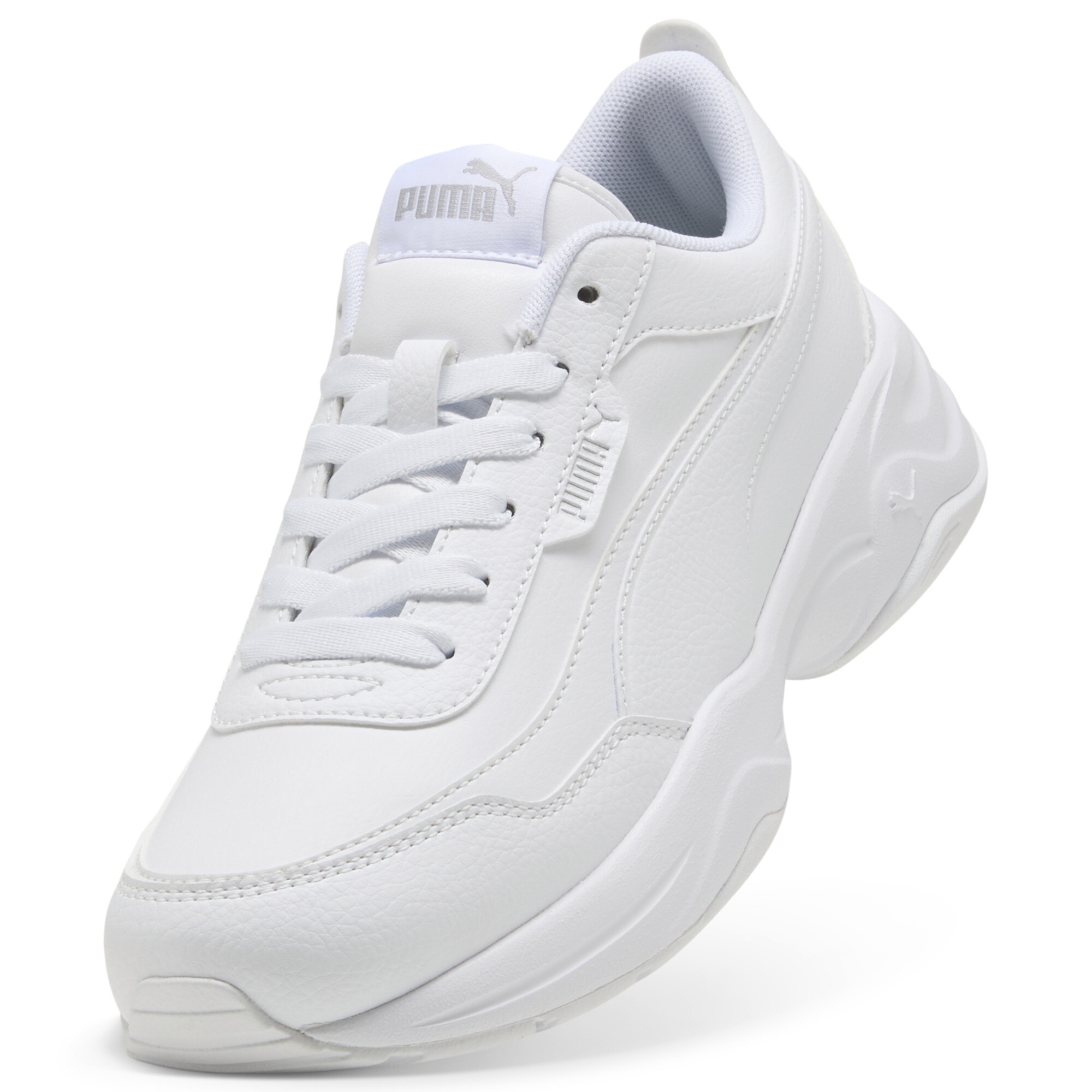 Women's PUMA Cilia Mode Trainers In White/Silver, Size EU 37