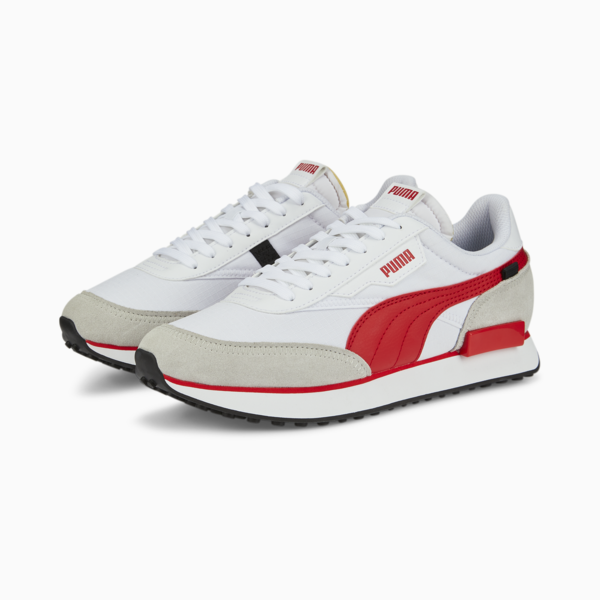 Future Rider Play On Sneakers, Puma White-High Risk Red, large-MEX