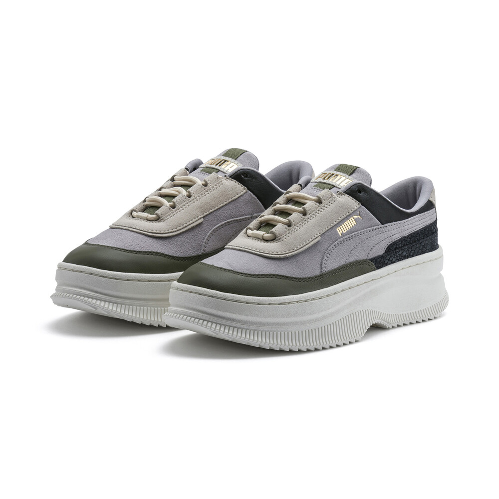 puma deva reptile flatform trainers in stone