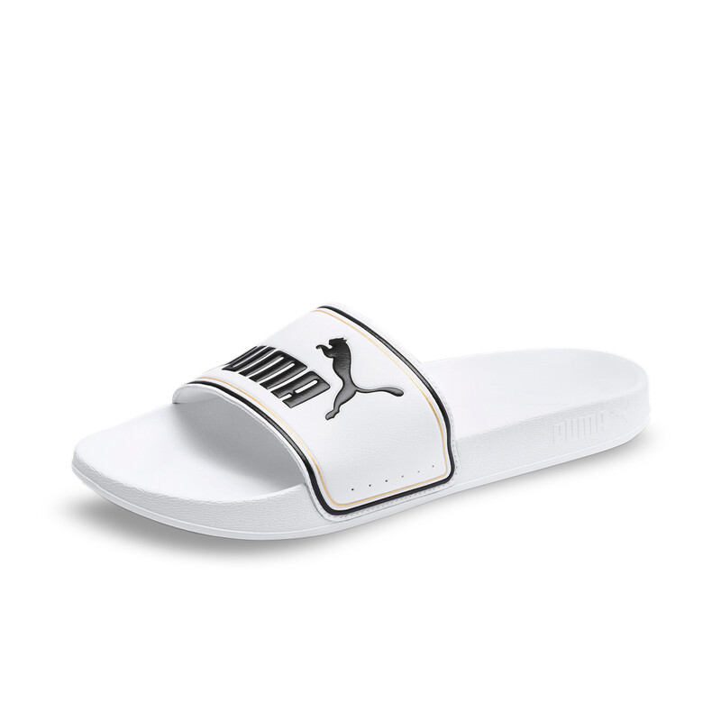 Men's PUMA Leadcat FTR Unisex Slides, White/black/gold