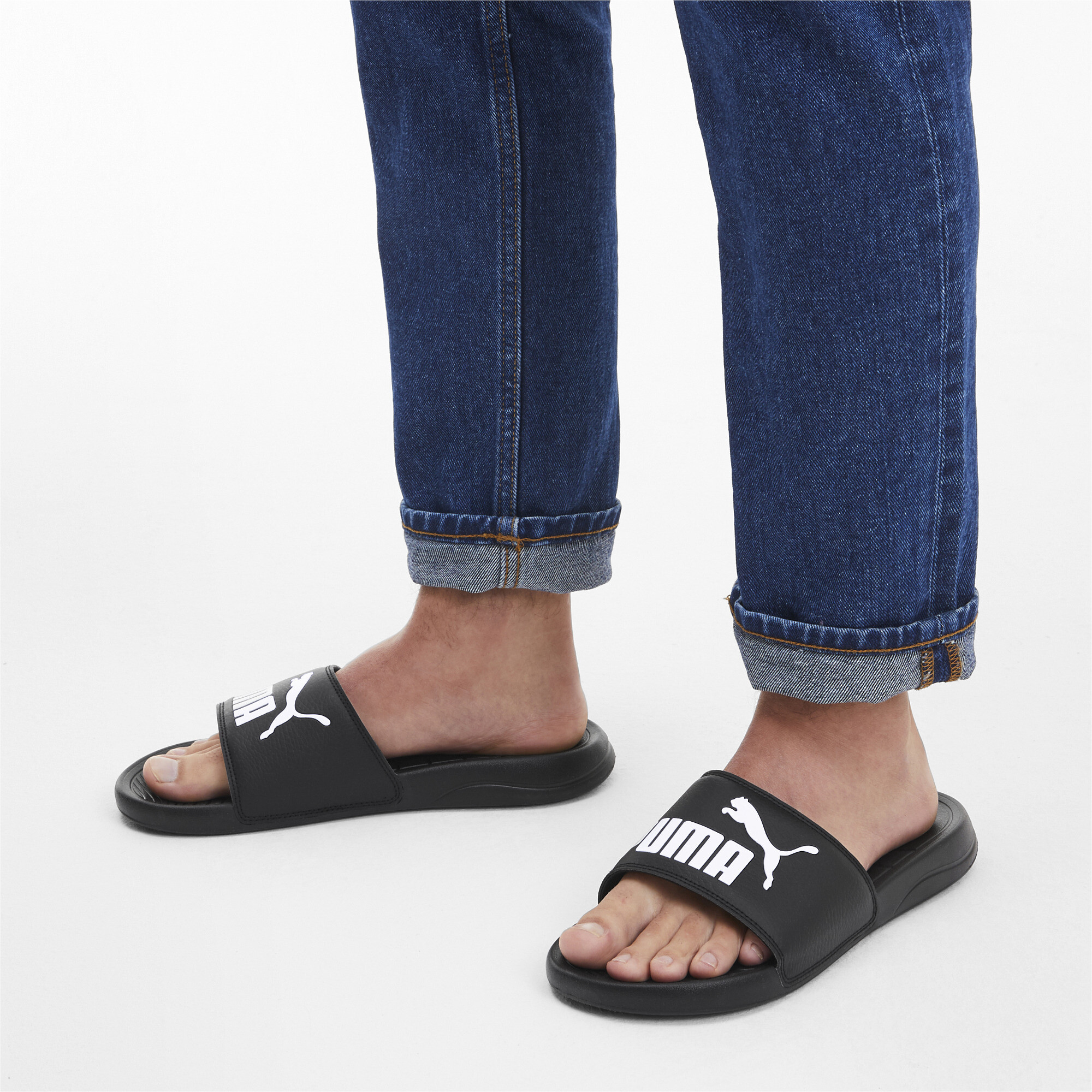 Men's PUMA Popcat 20 Sandals In Black, Size EU 38