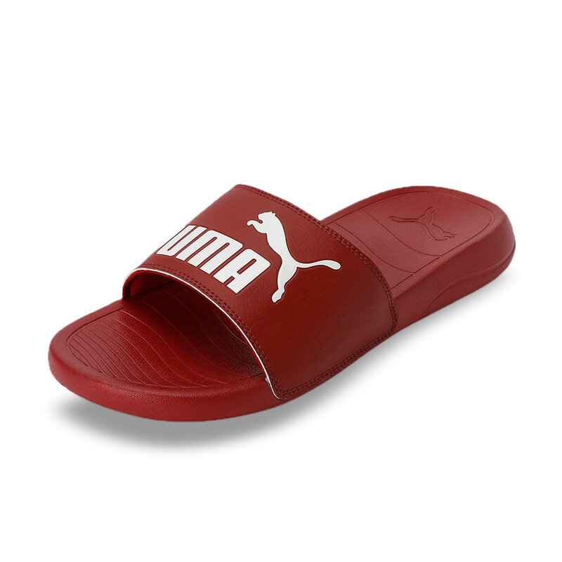 Men's PUMA Popcat 20 Unisex Slides, White/red