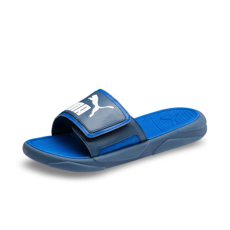 

PUMA Royalcat Comfort Unisex Slides, White/black/blue