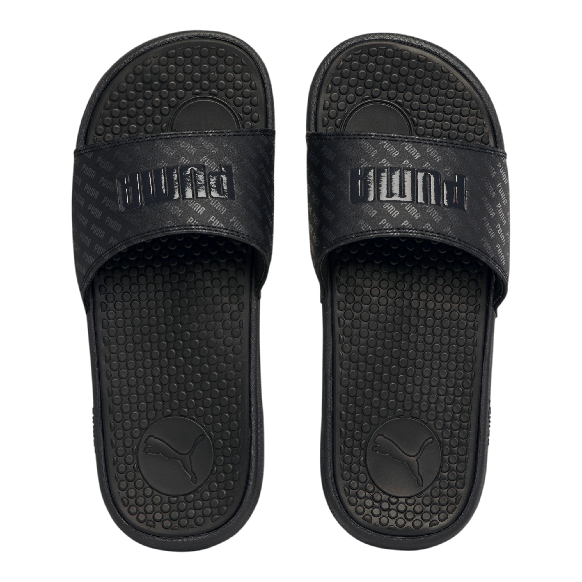 puma flip flops black