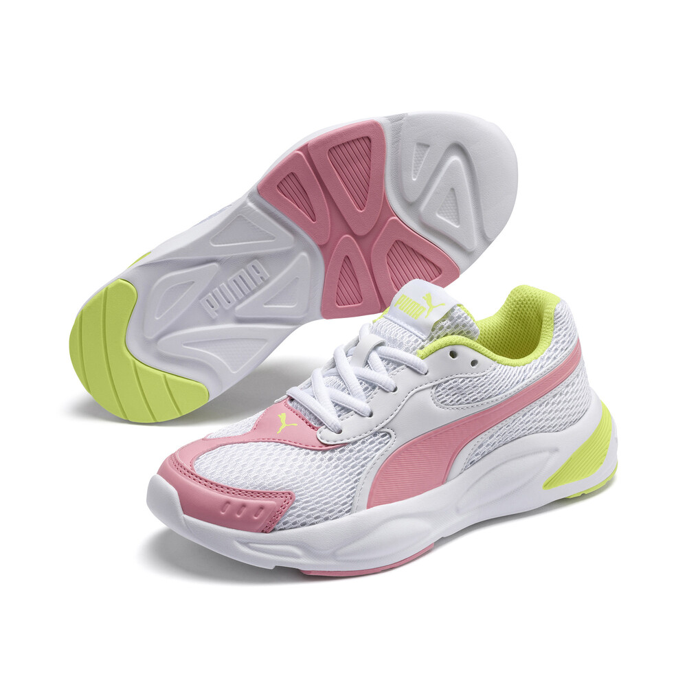 

PUMA - Кроссовки '90s Runner Mesh Youth Trainers – Puma White-Peony-Sunny Lime –, Белый