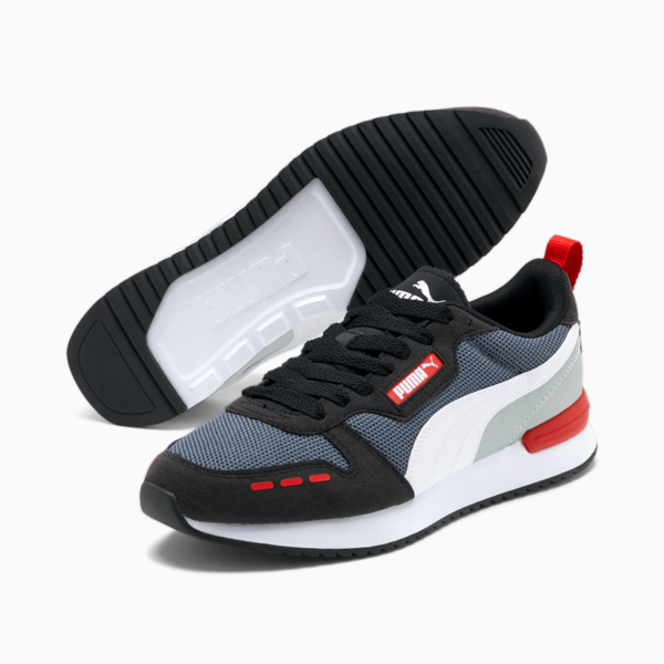 R78 Runner Trainers, CASTLEROCK-Puma Black-Puma White, large-ZAF