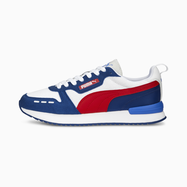 R78 Runner Trainers, PUMA White-For All Time Red-Clyde Royal-Dusky Blue, large-ZAF