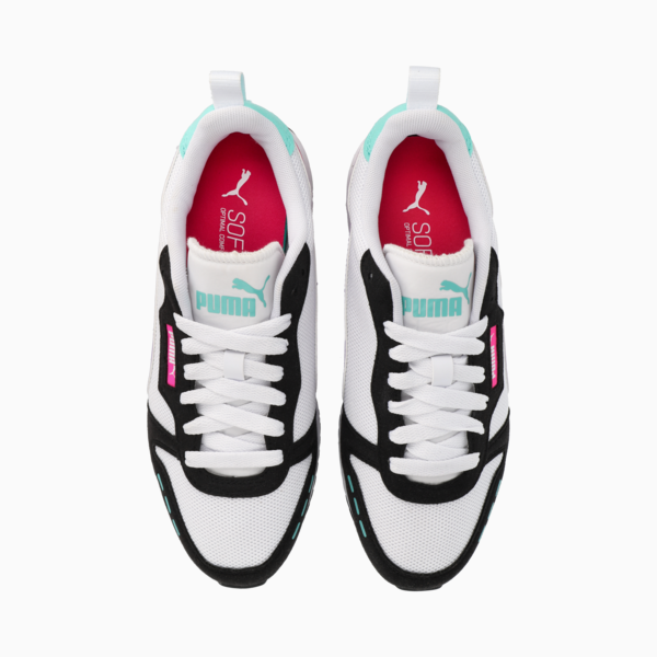 R78 Runner Trainers, PUMA White-Vivid Violet-PUMA Black-Glowing Pink, large-ZAF