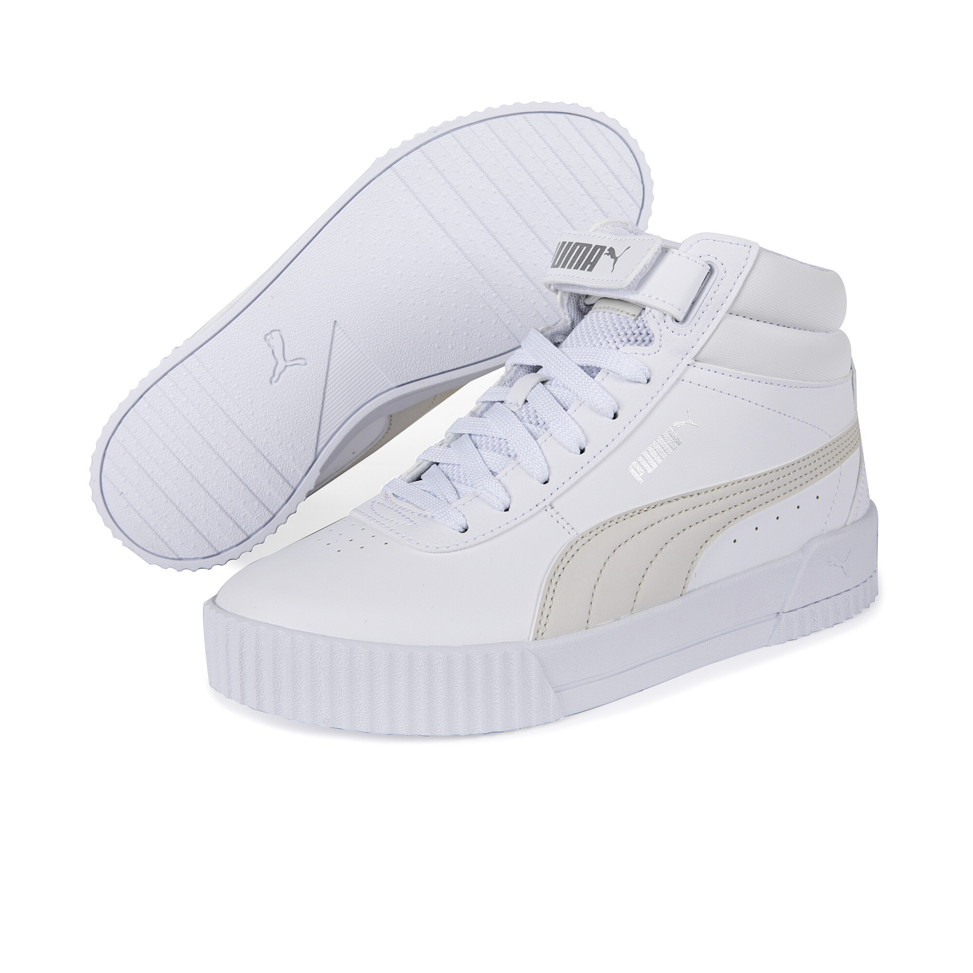 Women's Puma Carina Mid's Trainers, White, Size 38, Shoes