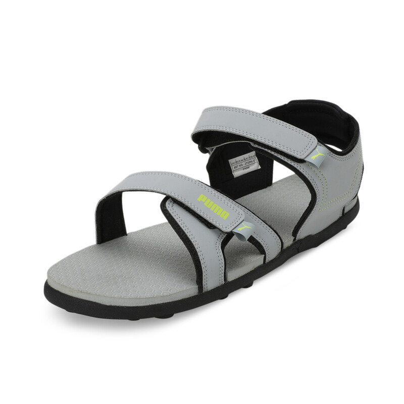 

Men's PUMA Jazz X Sandals, Black/silver/yellow