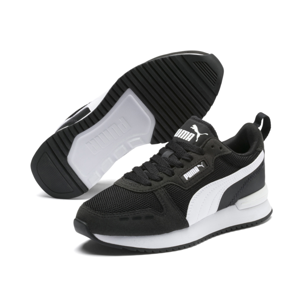 R78 Youth Trainers, Puma Black-Puma White, large-ZAF