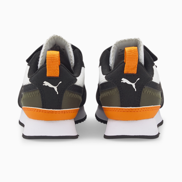 R78 Kids' Trainers, Puma White-Puma Black-Vibrant Orange, large-ZAF