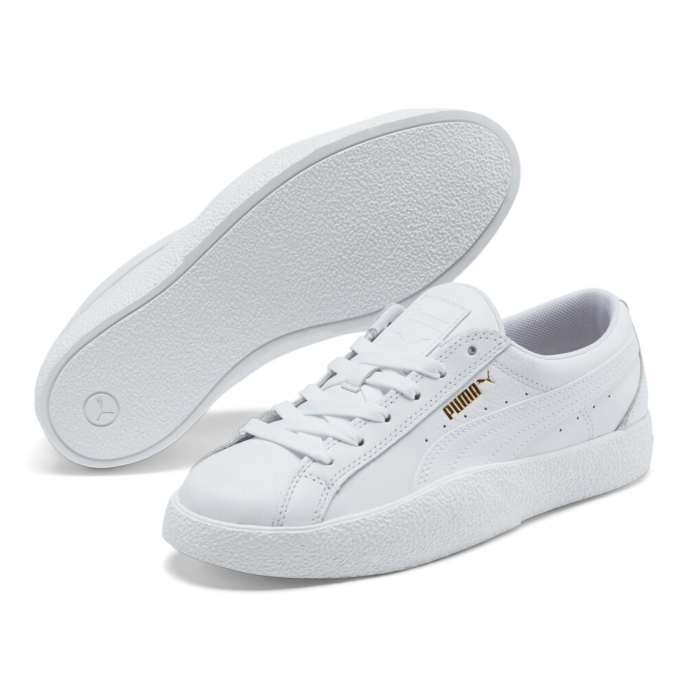white leather puma womens