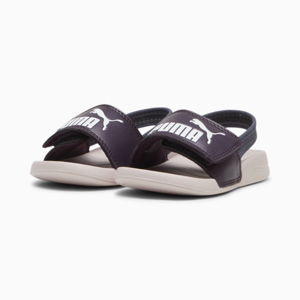 Sandalias con correa trasera Popcat 20 para bebé, Midnight Plum-PUMA White-Mauve Mist, large-MEX