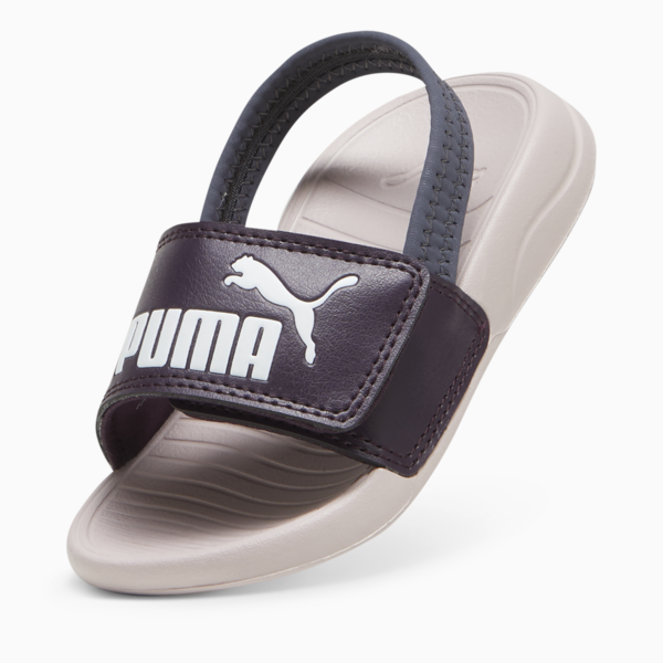 Sandalias con correa trasera Popcat 20 para bebé, Midnight Plum-PUMA White-Mauve Mist, large-MEX