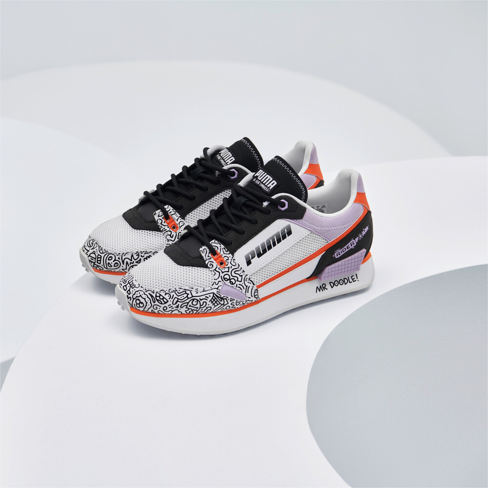 

PUMA - female - Кроссовки Mile Rider MR DOODLE – Puma White-Black-Dragon Fire –, Белый