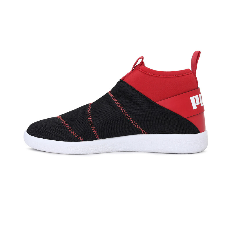 

PUMA Lazy Knit Mid Youth Sneakers, Black/red