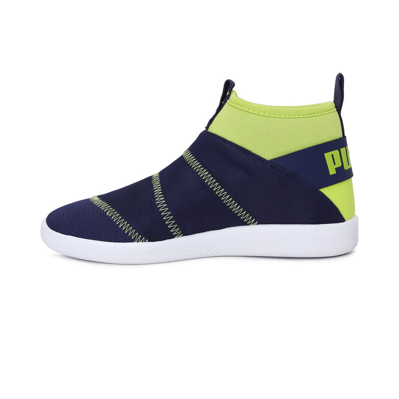 

PUMA Lazy Knit Mid Youth Sneakers, Purple/yellow