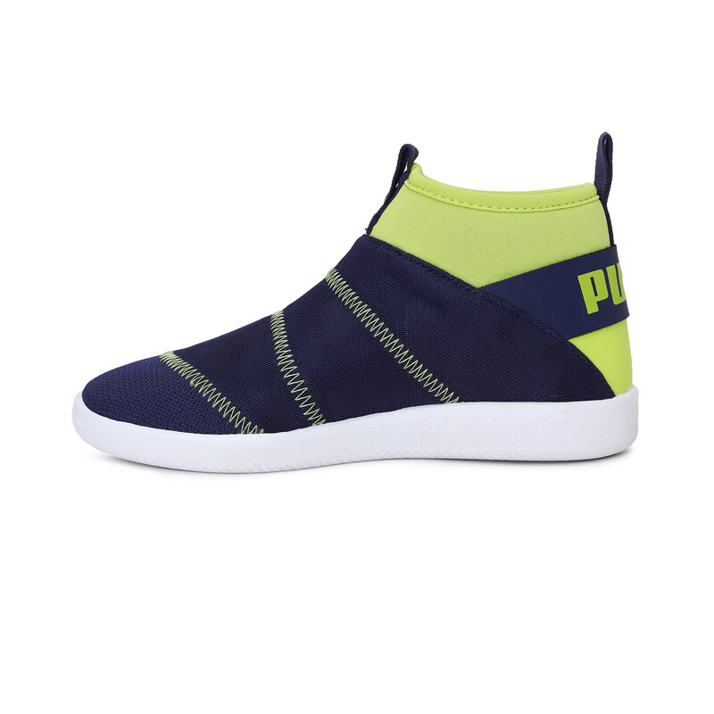 

PUMA Lazy Knit Mid Kid's Sneakers, Purple/yellow