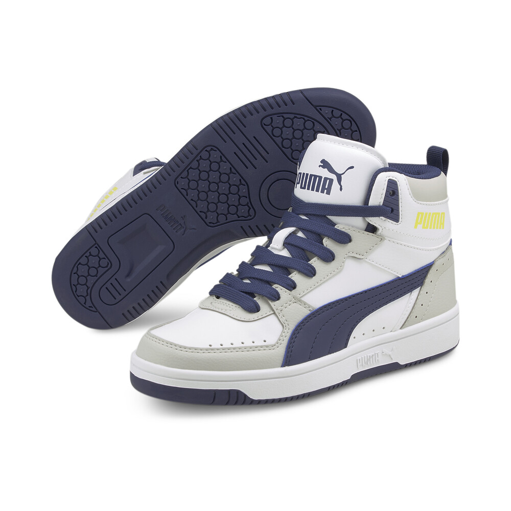 

PUMA - Детские кеды Rebound JOY Youth Trainers – Puma White-Elektro Blue-Gray Violet-Sulphur Spring –, Белый